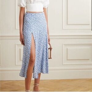 Reformation Blue Zoe Skirt